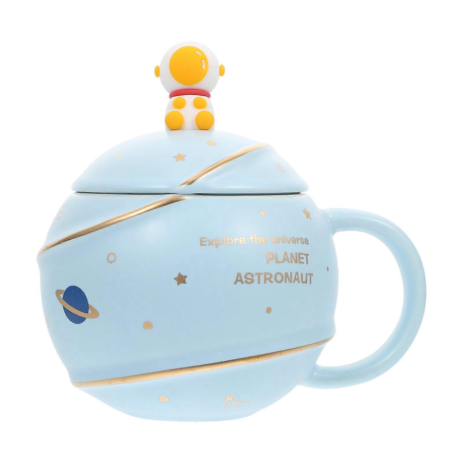 Practical Ceramic Cup With Lid Suitable For Drinking Teas And Coffees 1 Set