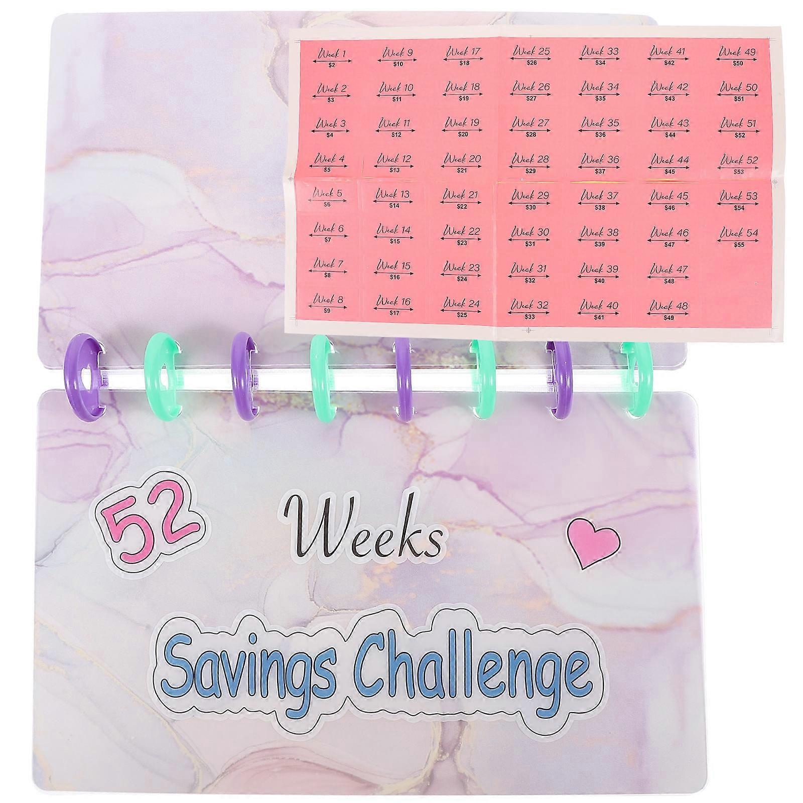 Savings Challenges Book Binder Money Organization For Financial Planners Rectangular Shape 1 Set