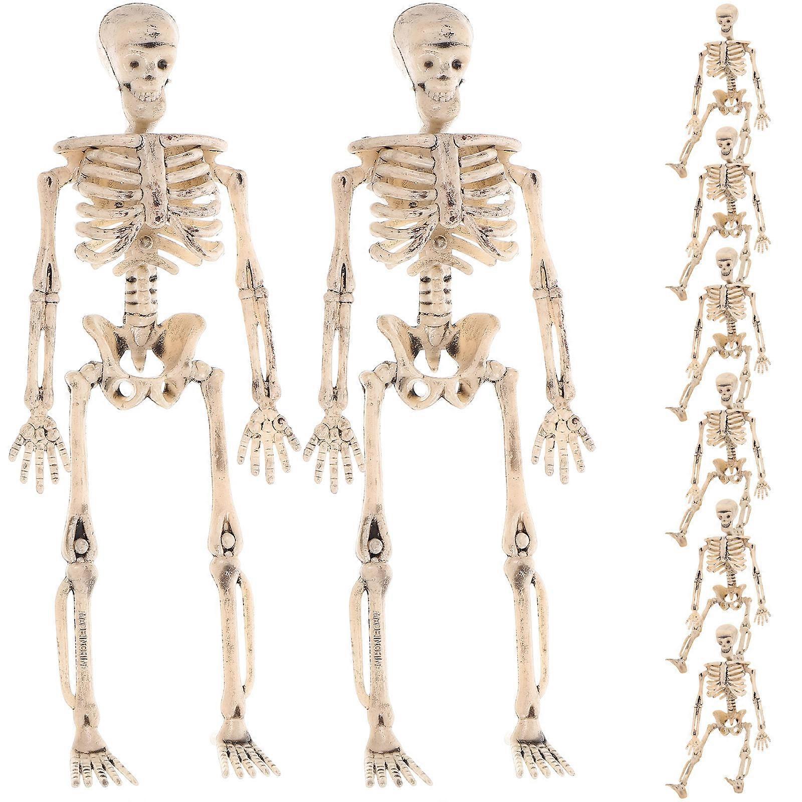 Skull Shape Halloween Scene Layout Decoration 8 Pcs Lightweight Plastic Skeleton Props Perfect For Household Users And Party Organizers
