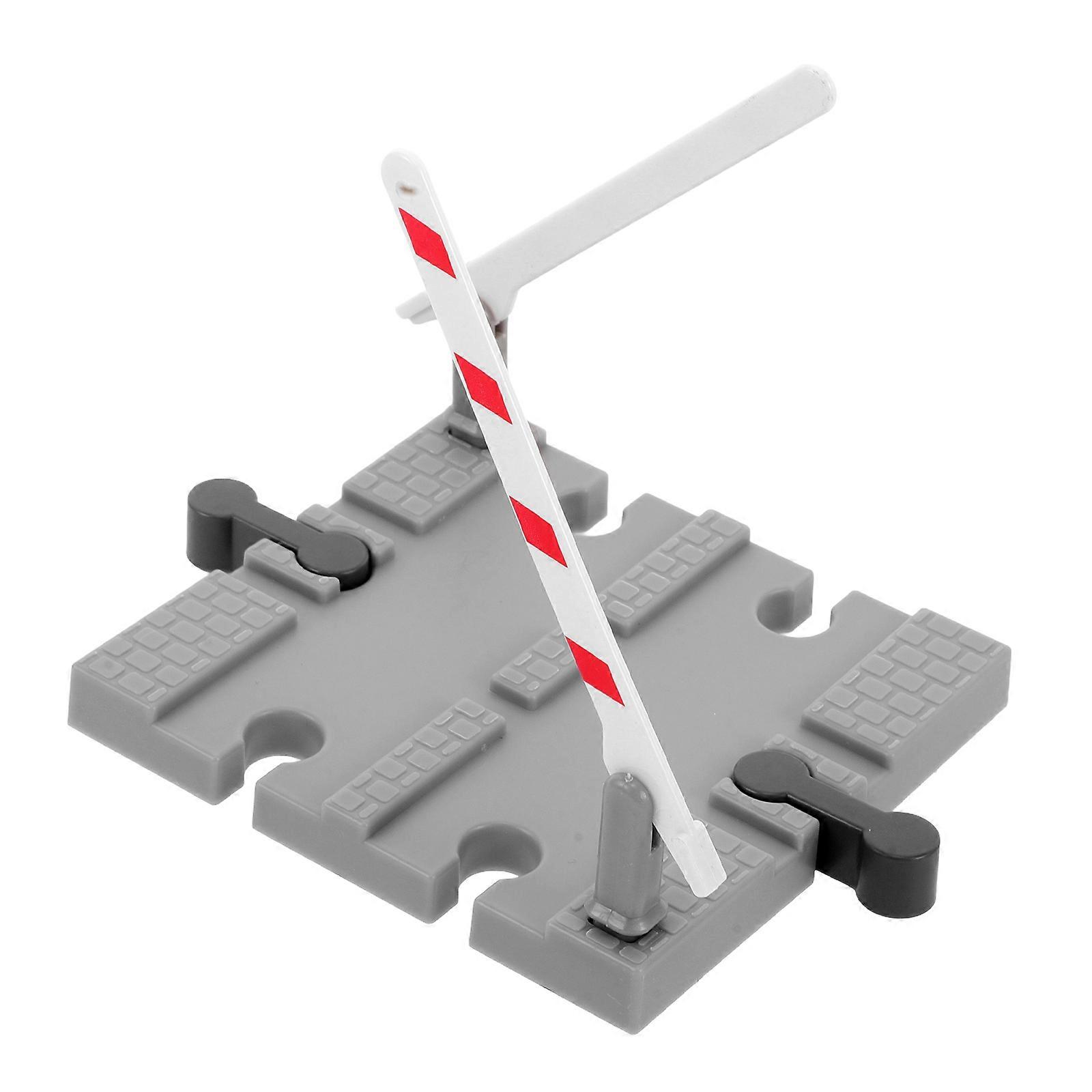 Funny Train Track Barricade Plaything for Toy Made of Durable Plastic Light Grey Realistic Design