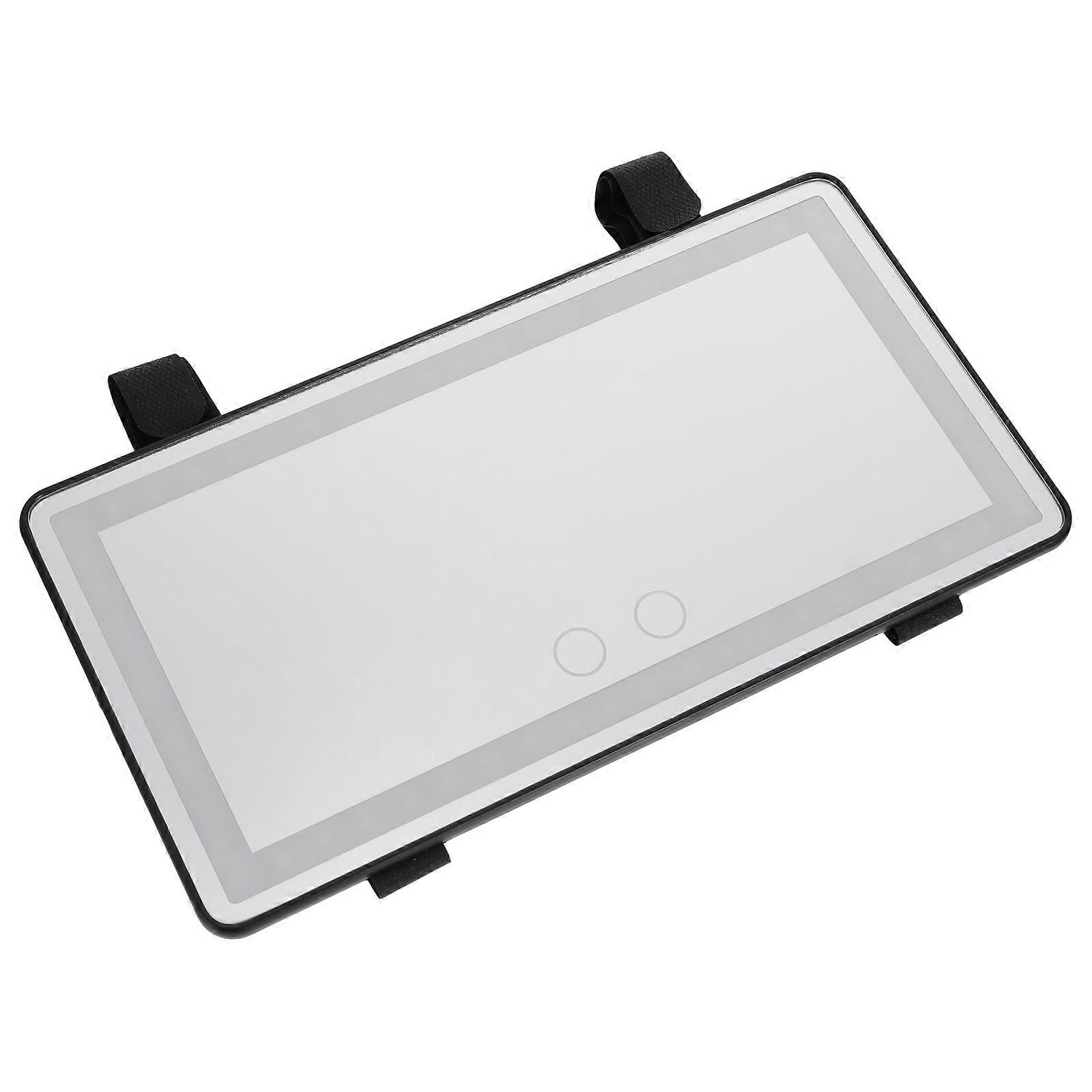 Vanity Mirror Car Visor Interior Mirror for Car Use and Daily Commute Black Abs Plastic with Touch Switch 1Pack
