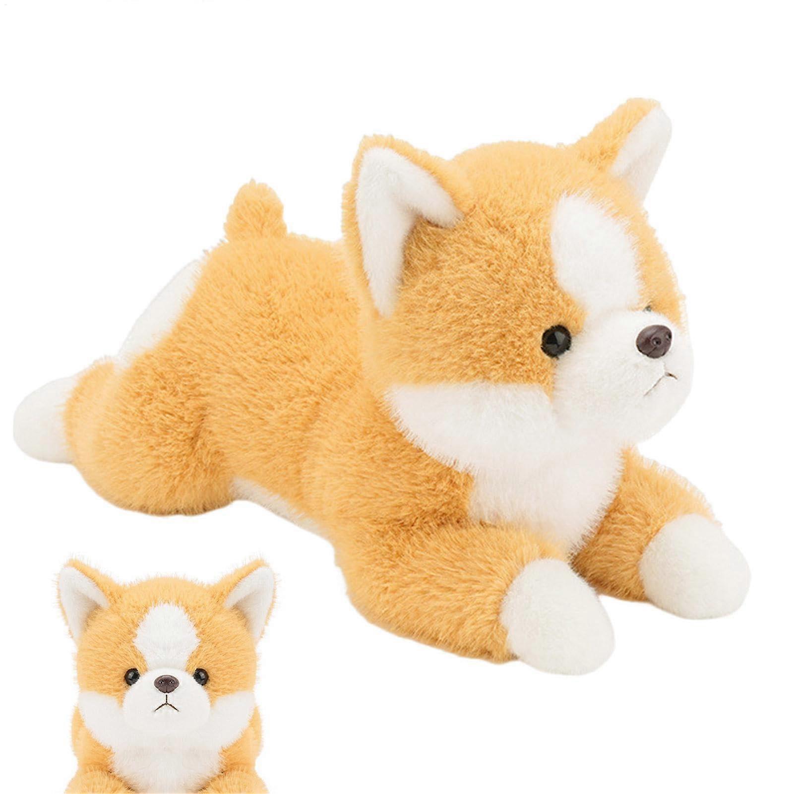 Dog Plush Cushion Toy, Soft Light Brown Stuffed Dog, Comfortable Plush Puppy Animal, Squat Plush for Adults
