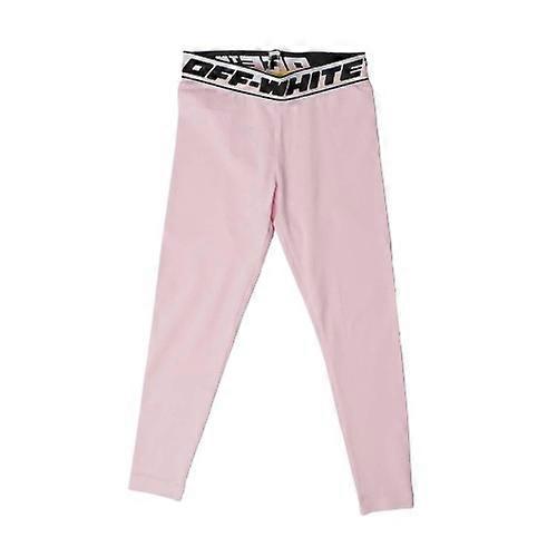 Off White Childrens/Kids Banded Logo Leggings