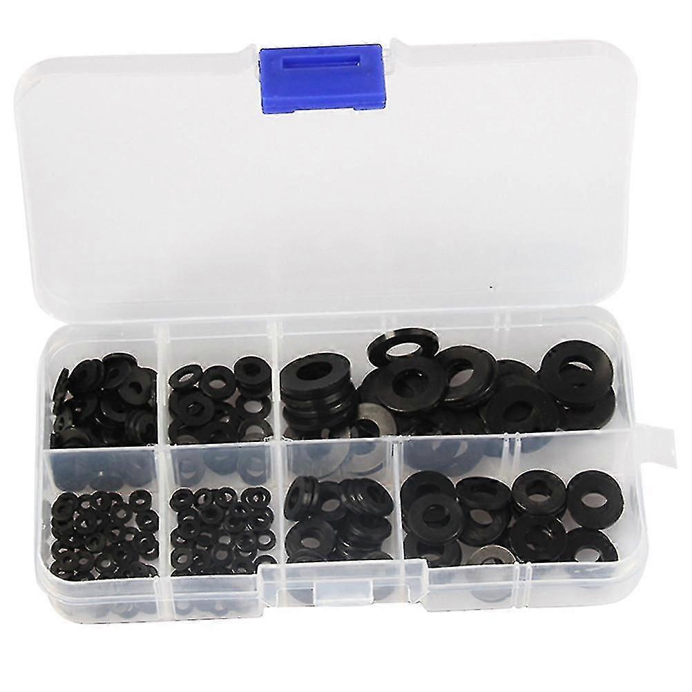 250 Pcs Black Washers Rubber Spacer Flat Nylon Washer Rubber Washers Extra Thick Washers