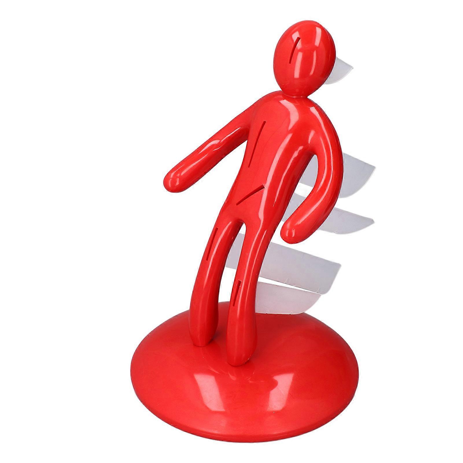 Red Human Shaped Knife Holder, 38cm Height, 25cm Base, Plastic
