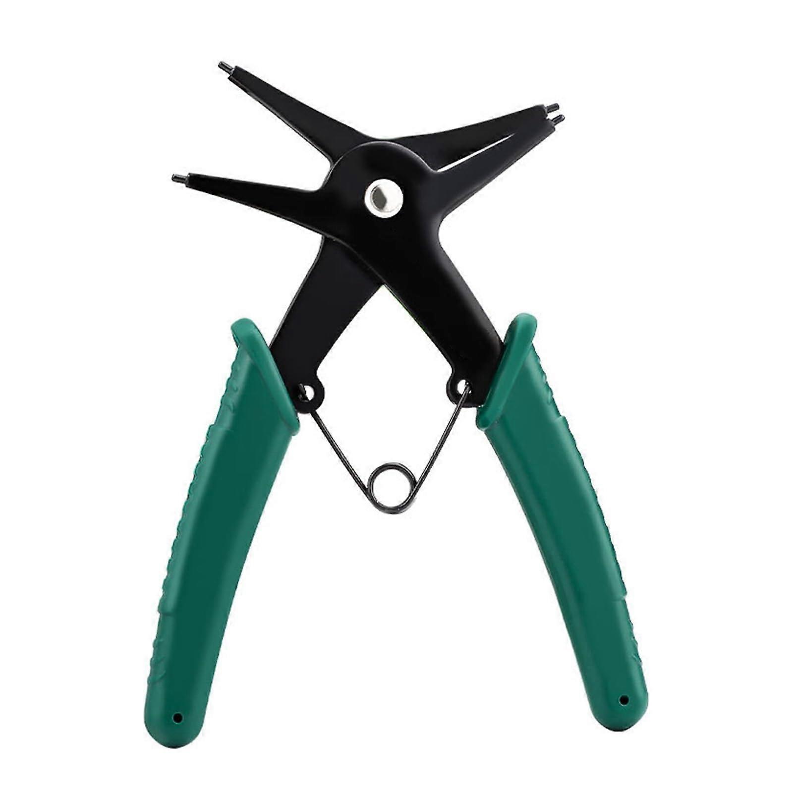 2-in-1 Retaining Ring Pliers, 4-Way Pliers, Professional Multifunction Hand Tools, Green