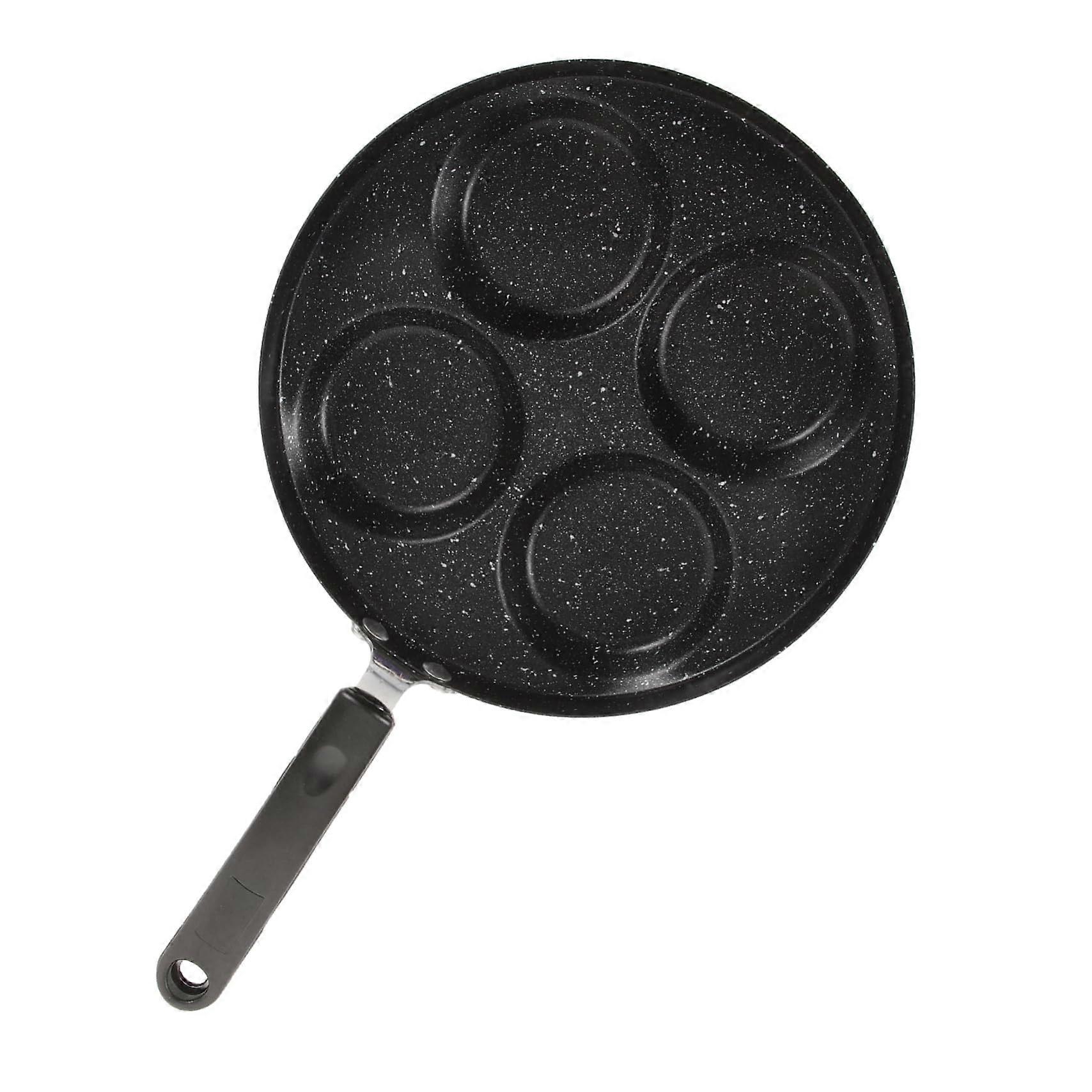 Omelette Pan Nonstick Frying Pan 4 Holes Easy to Grip Suitable for 24 People