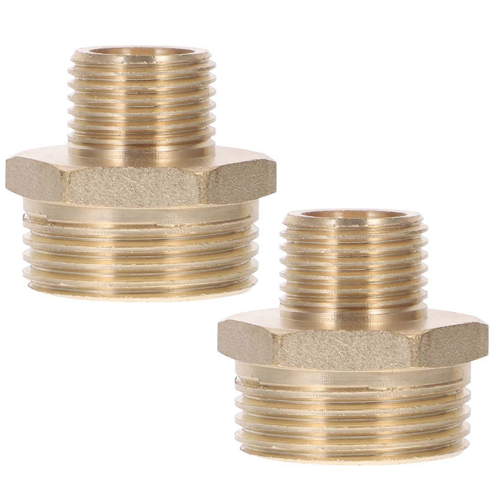 2pcs Hex Bushing Garden Hose Fitting 1" to 1/2" Quick Connect Hose Adapter