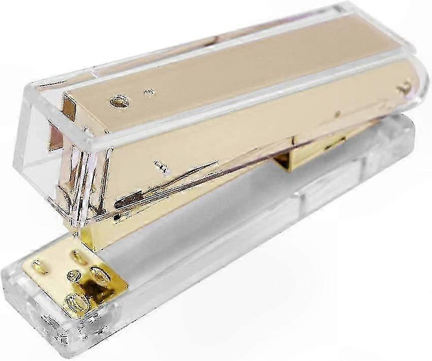 Gold-Tone Acrylic Stapler for Standard Staples, Stylish Desktop Organization Tool