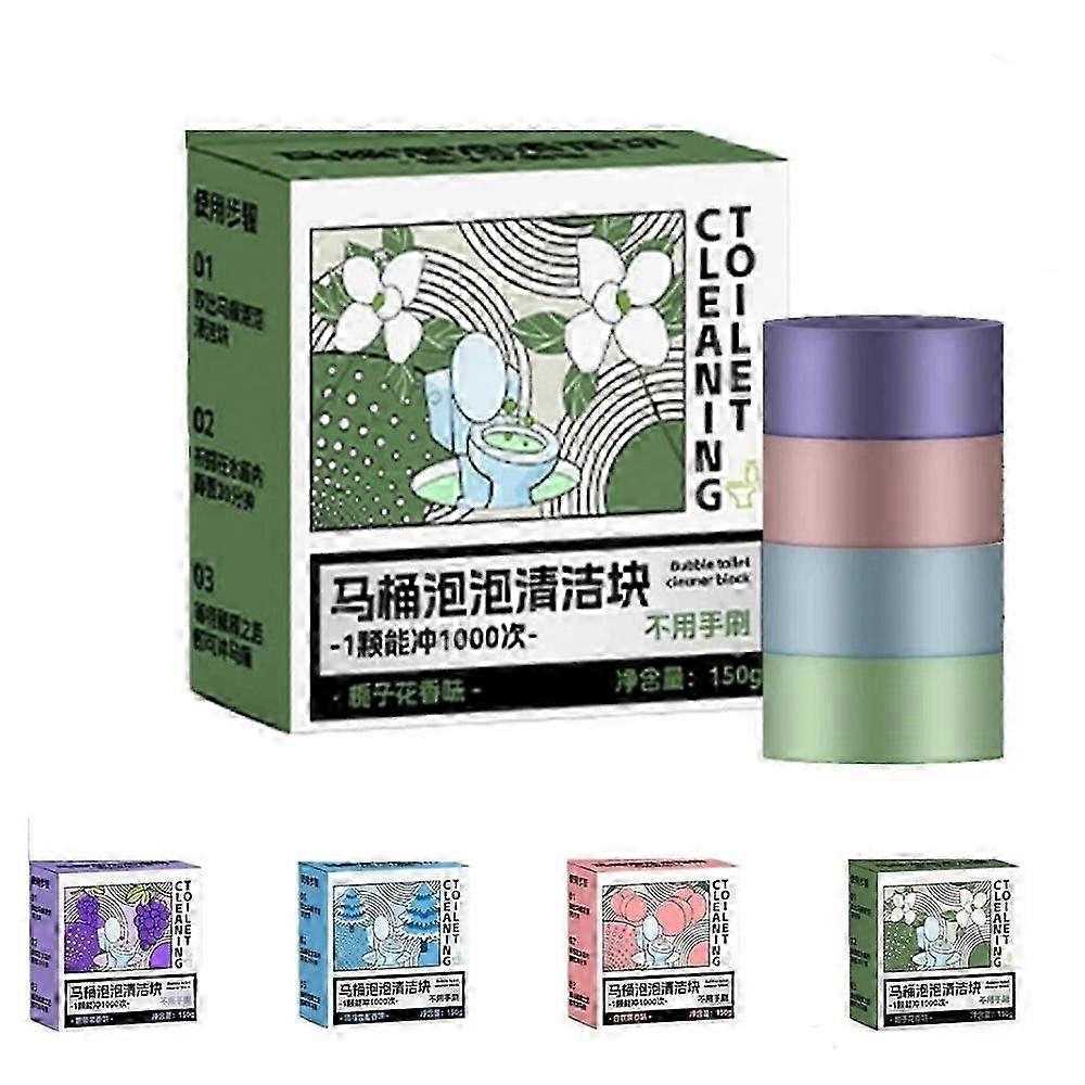 Roseionly Toilet Cleaner Tablets - Effortless Fizzing Foam Cleaner, Long-Lasting Freshness (140g, Grape/Cedar/Peach/Gardenia Scent)