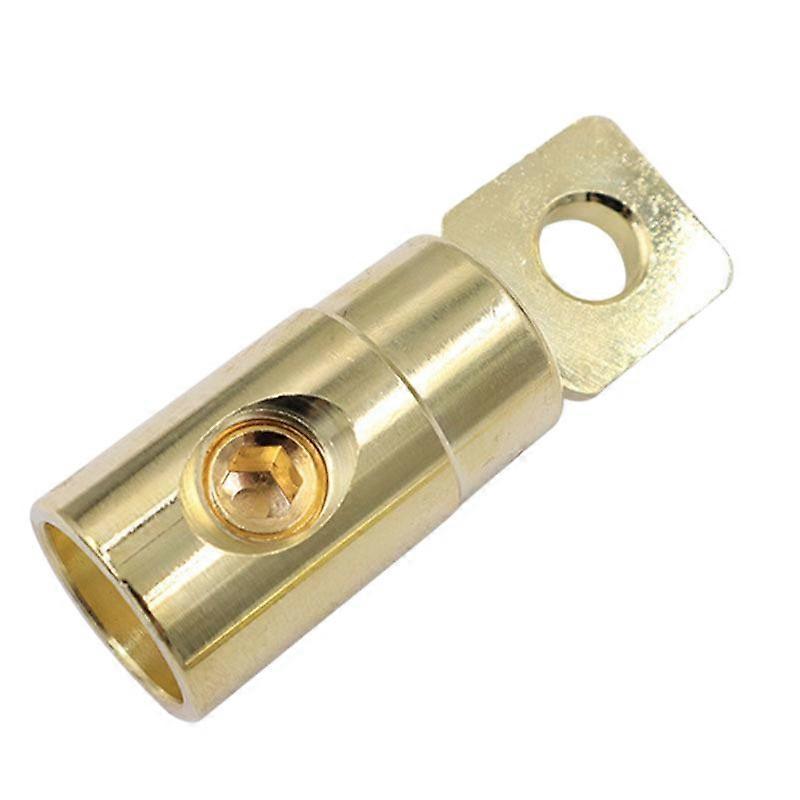 Automotive audio O-shaped terminal blocks, brass-gold-plated, high-power, suitable for all vehicle models, audio modification accessories