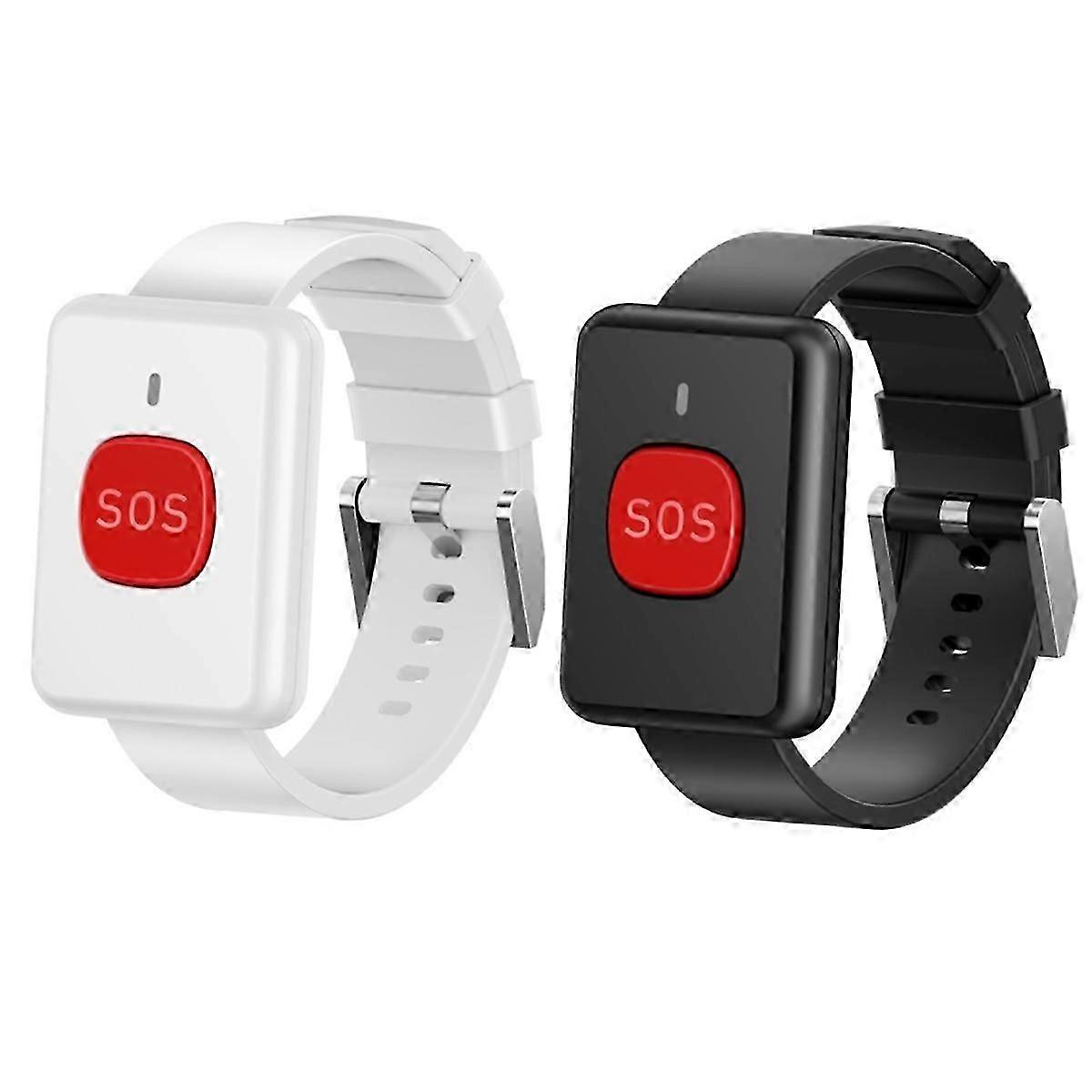 Elderly Pager for Living Alone, One-Button Emergency Alarm Remote Pager for the Elderly, Watch-Style Wireless Button SOS