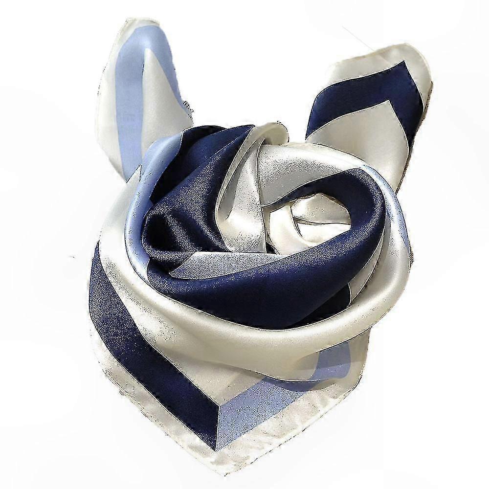 Women's Silk Hand Scarf Medium Square Satin Elegant Fashion Color Block Design Square Scarf