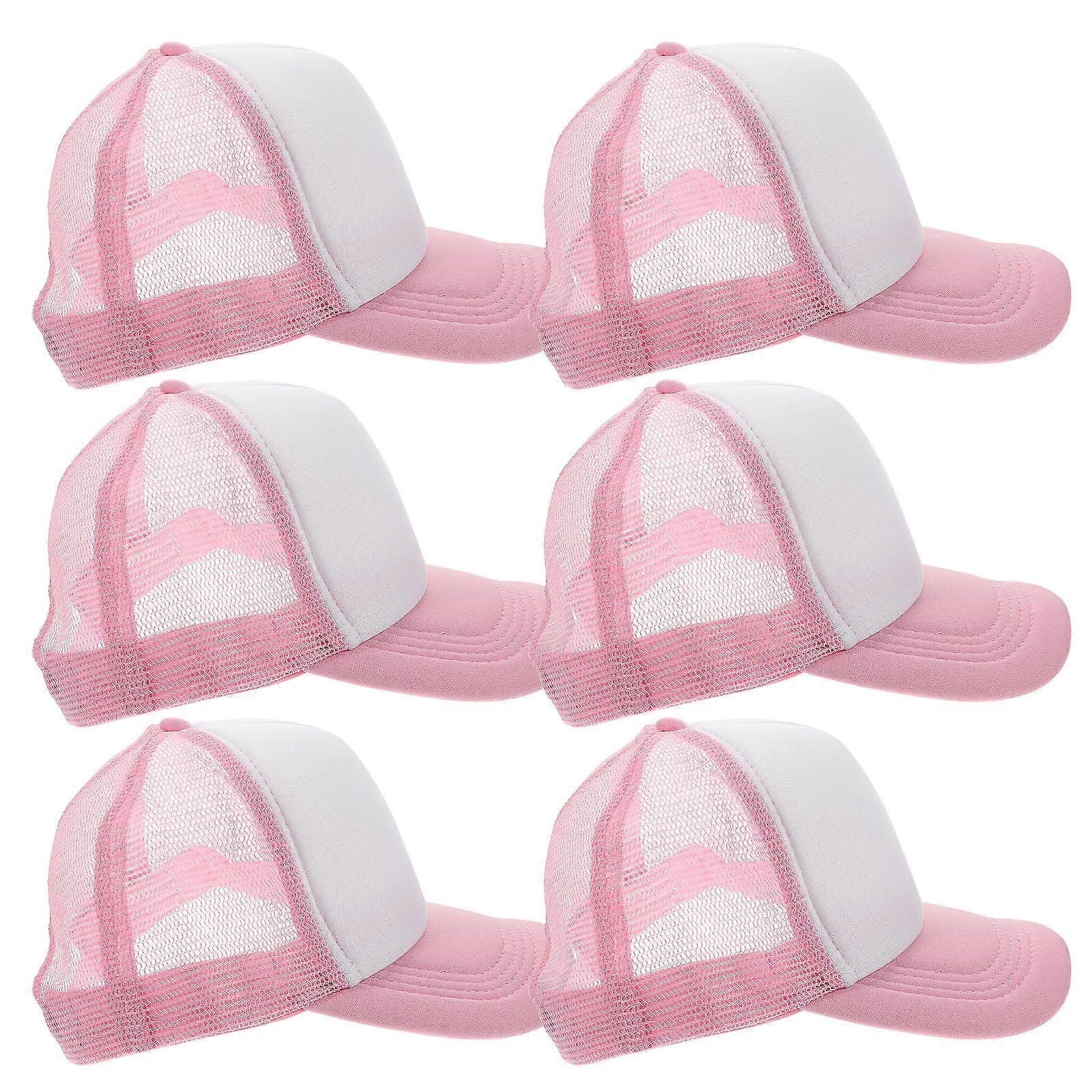 Pink DIY Baseball Cap with Mesh Back and Adjustable Snap for Daily Use Lightweight Breathable 10 pcs