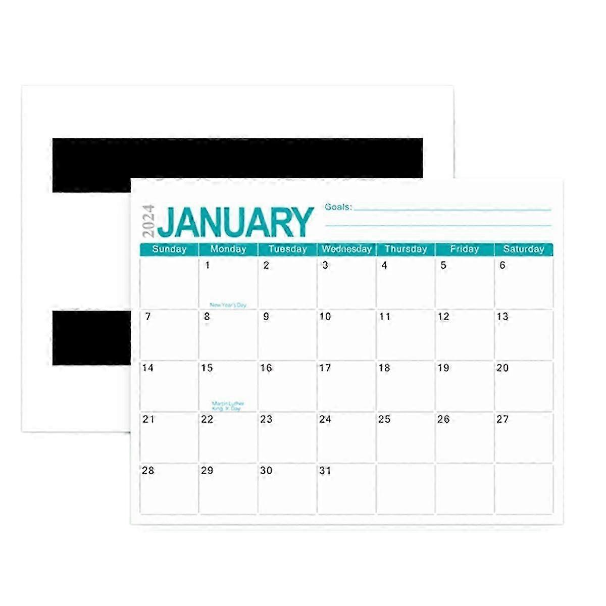 Magnetic Calendar for Refrigerator, Fridge Calendar Runs From January 2024 Until June 2025, 18 Monthly Calendar Blue