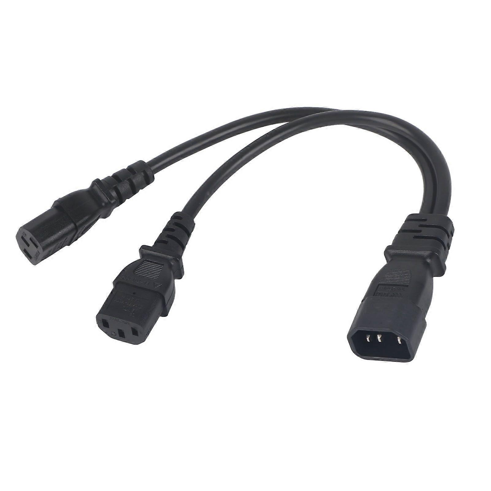 IEC320 C14 to 2 X C13 Female Y Splitter Power Cords 1 in 2 Out 2500W 10A 250V Power Extension Cable for LCD Monitors