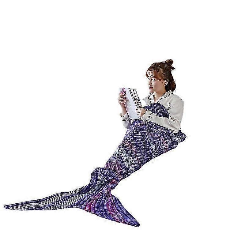 Chinese Striped Geometric Mermaid Blanket Sofa Air Conditioning Bla...