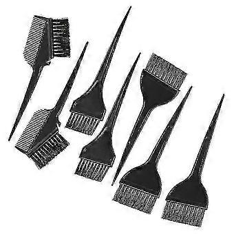 7pcs Cheveux Coloration Peigne Kit Cheveux Teinture Brosses Set Double-face Cheveux Teinter Outil Noir 2025