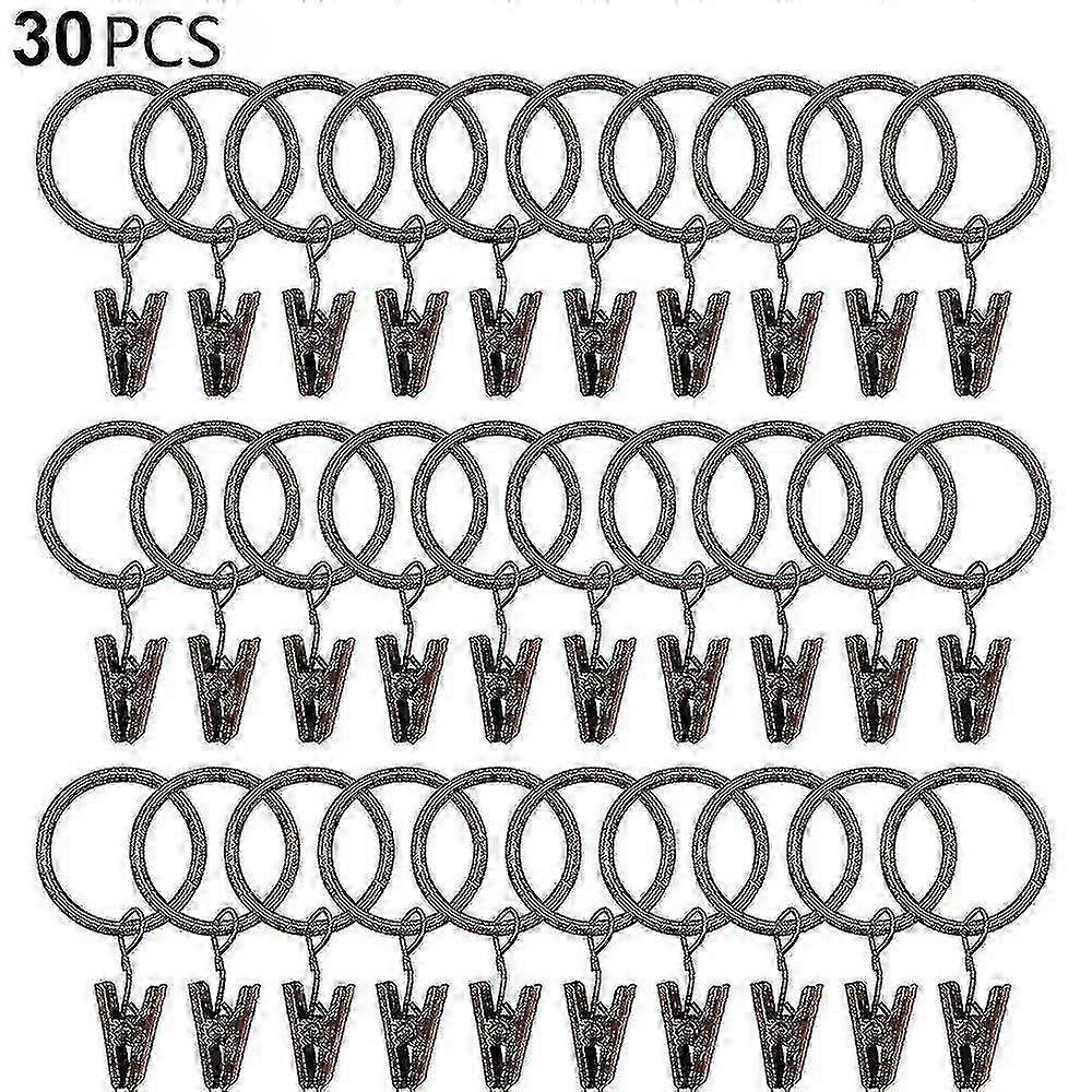 30 Pcs Curtain Rings With Clips,drapery Clips Hooks  -Z