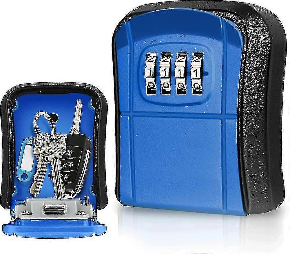 Wall Mounted Security Key Safe with Resettable 4-Digit Code Lock Box