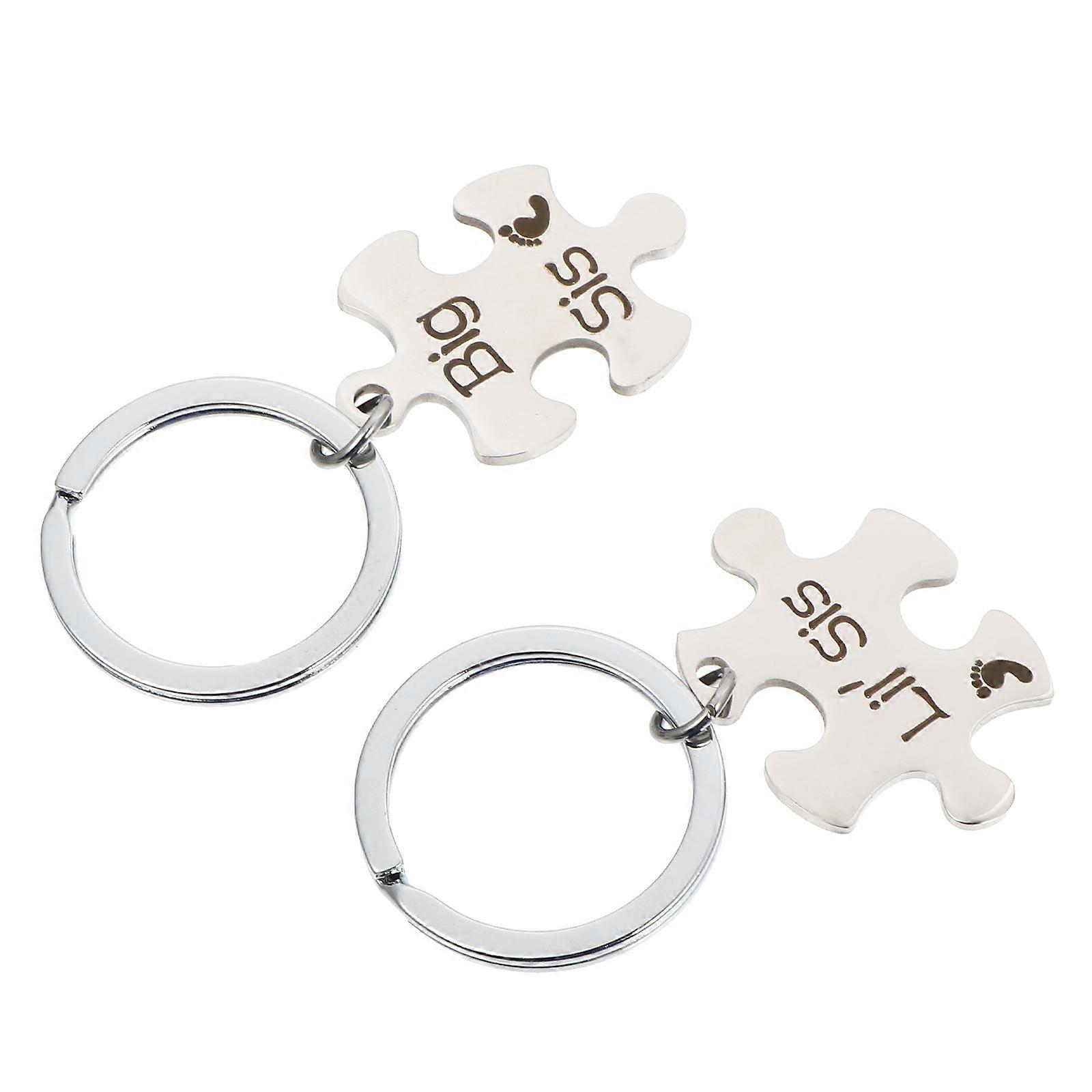 2Pcs Keychains Couple Key Rings With Puzzle Design Ideal For Creating An Intimate Relationship And Romantic Gift Giving