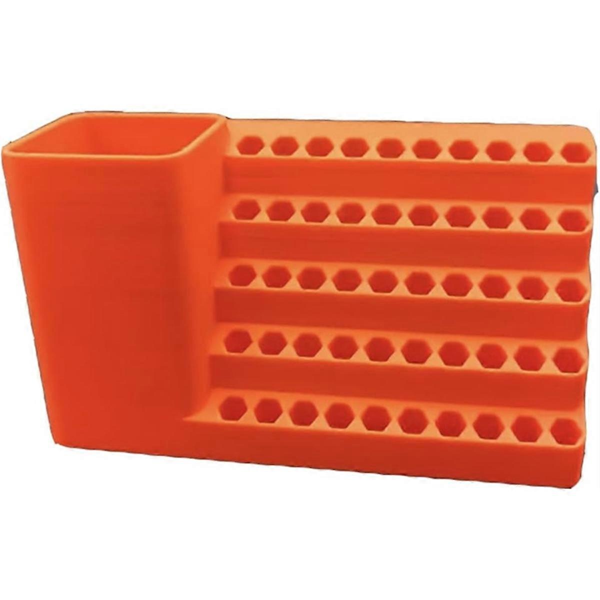 50-Hole Screwdriver Bit Holder with Power Drill Mount - Drill Bits Organizer Toolbox for 1/4Inch Impact Bits, Screws