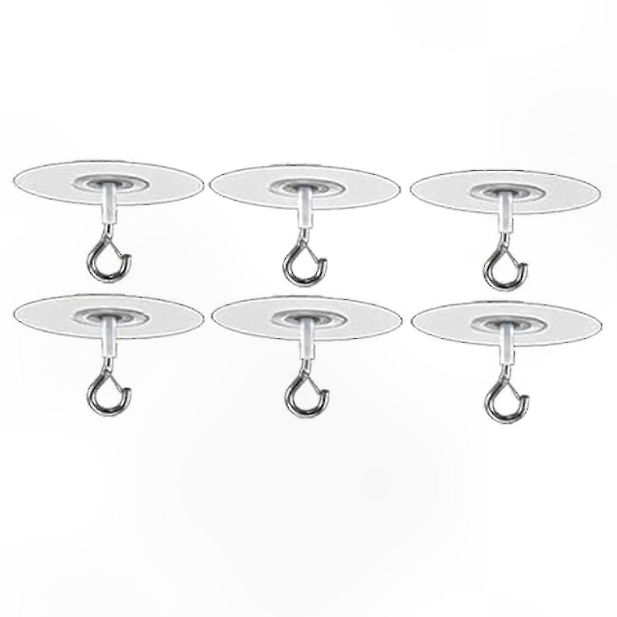 Self-Adhesive Ceiling Hooks for Textured Surfaces, No Drill Required, 6 Pack