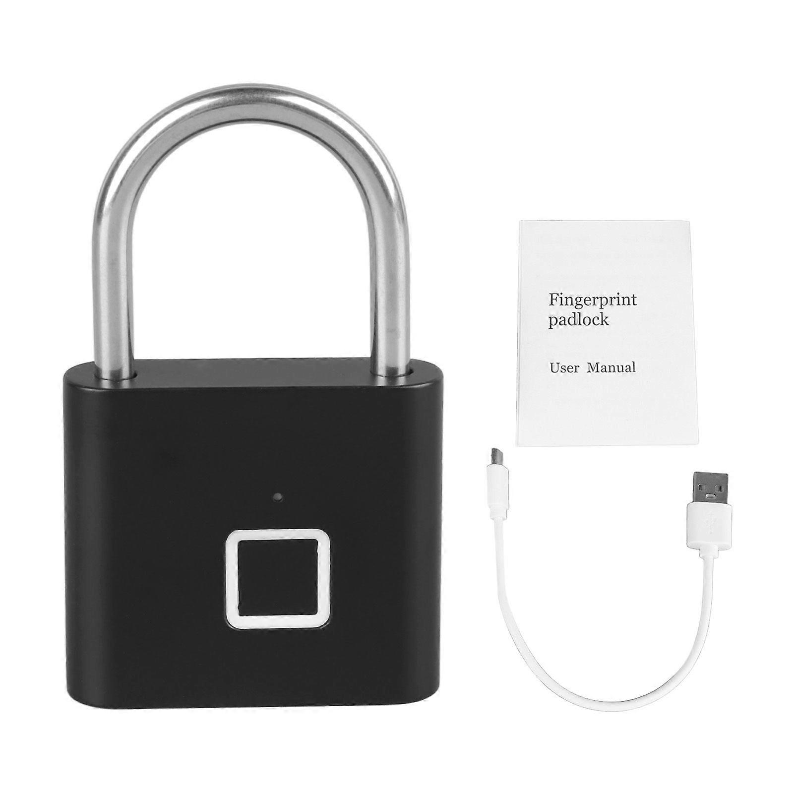 Fingerprint Padlock Keyless Waterproof Biometric Electronic Lock USB Rechargeable