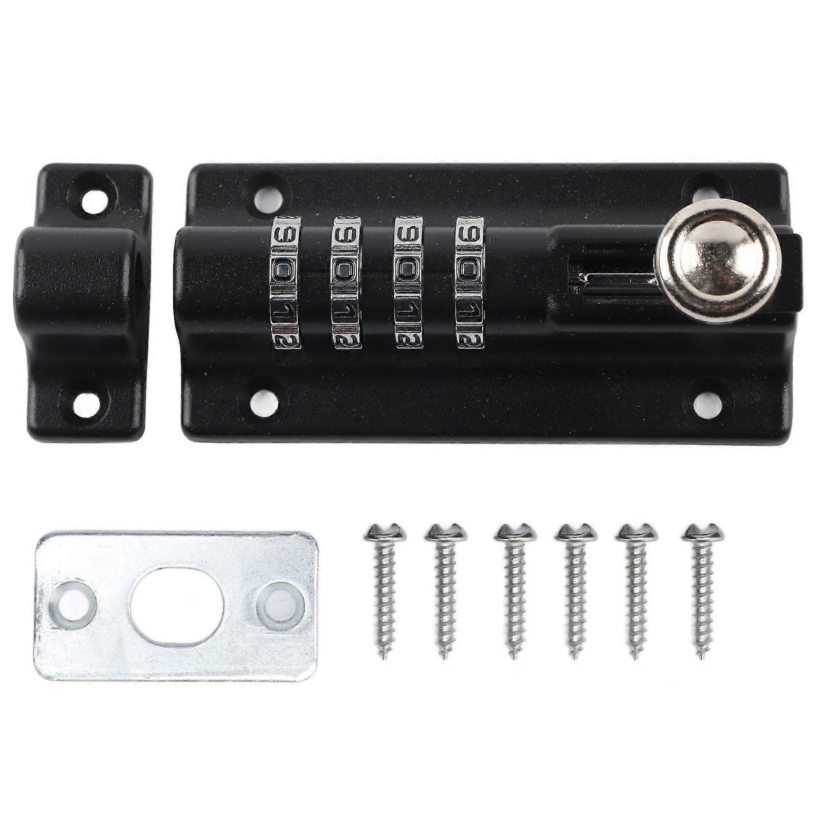 Combination Locking Bolt Coded Latch 4 Digit Anti Theft Metal Lock for Door Cabinet Garden