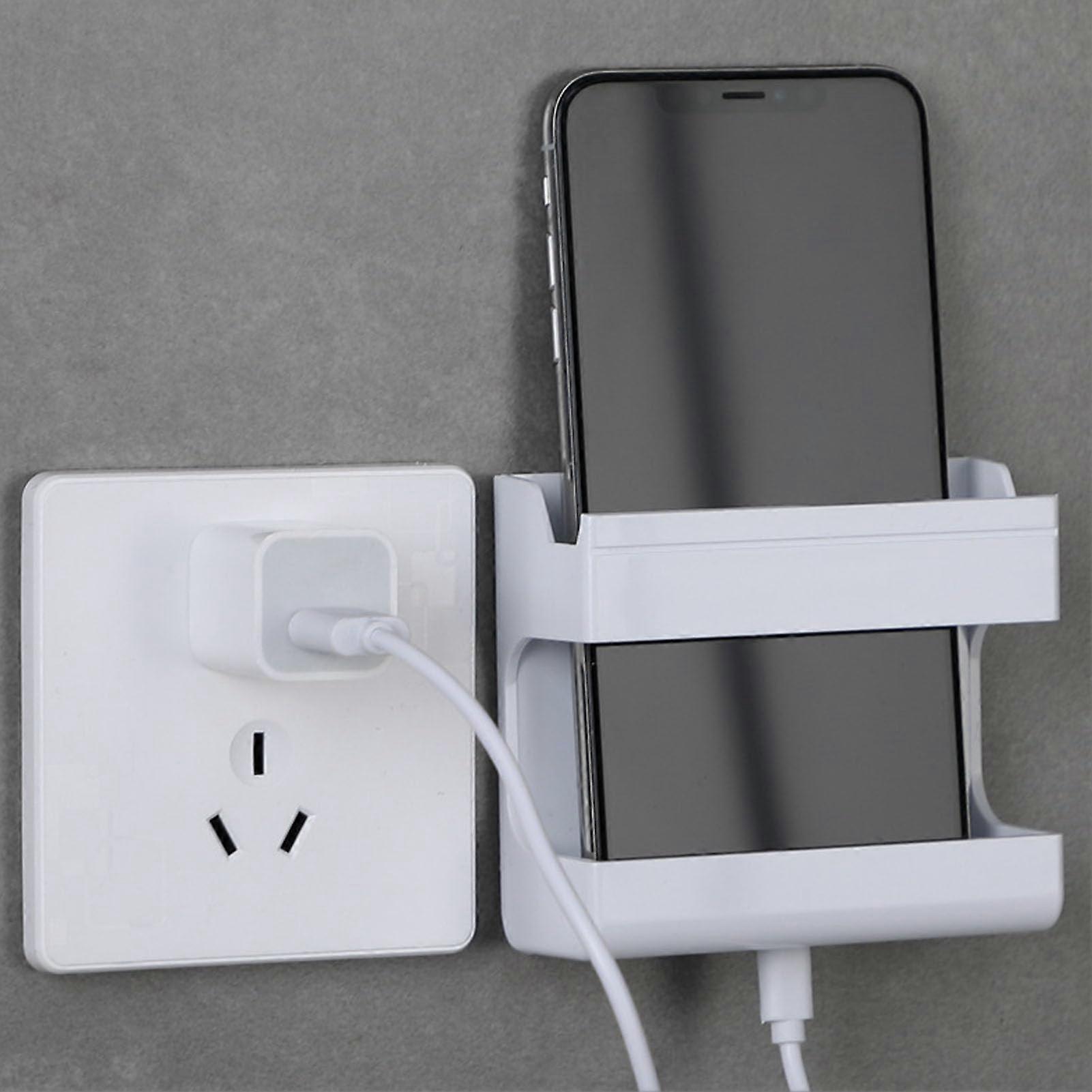 Wall Mounted Plastic Phone Holder Organizer With Strong Adhesive For TV Remote And Smartphone Storage For Home Use