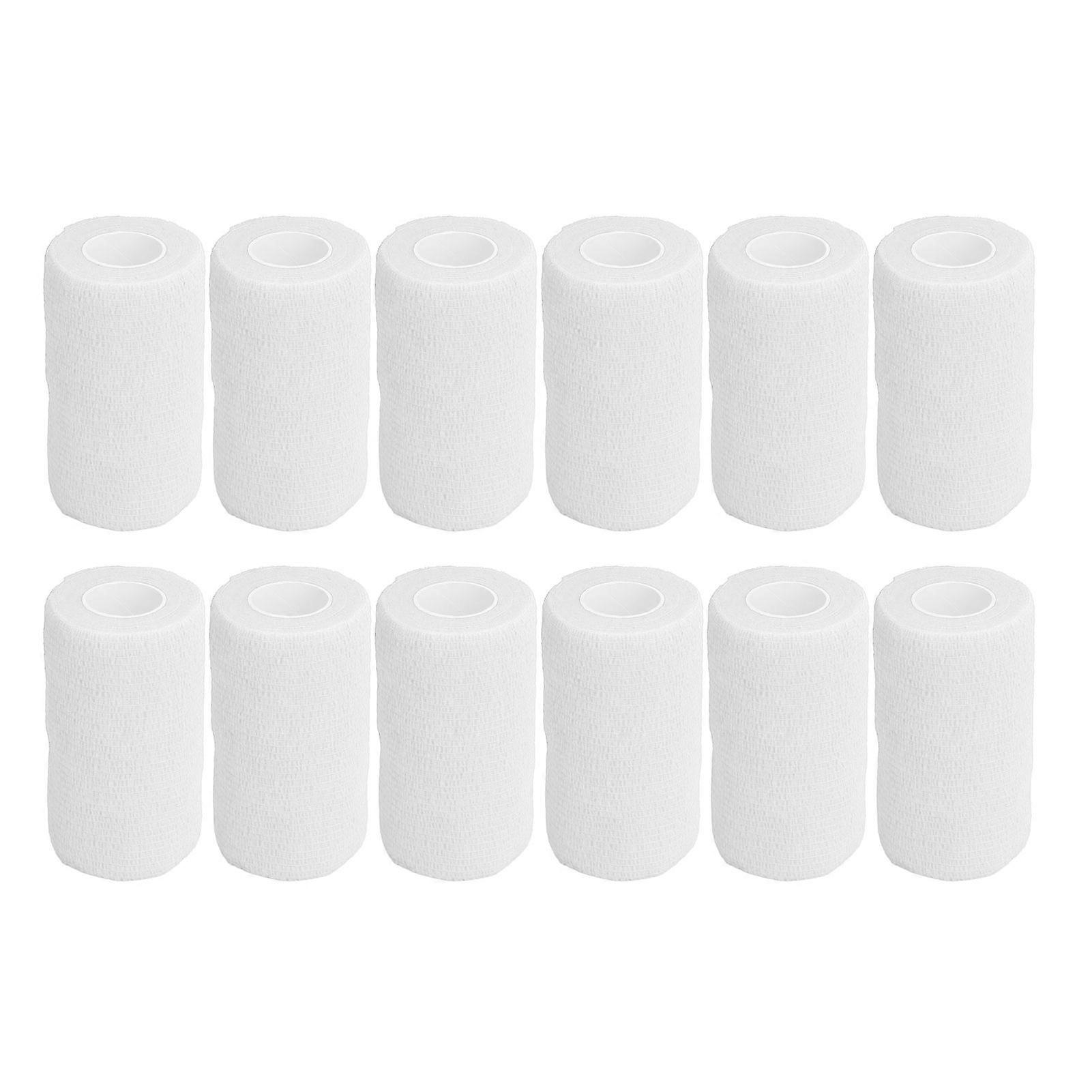 12Pcs Bandage Wrap Natural Latex Elastic Self Adhesive Wrap for Cows Dogs Horses 10cm