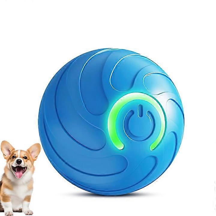 Interactive Dog Ball Vibrating SelfMoving Ball With LED Light Rechargeable Cat Toy For Pups Small Dogs And Cats Blue