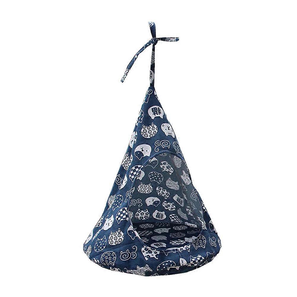 Cat Cradle Hanging Hammock Blue Fortune Cat Printed Pet Bed