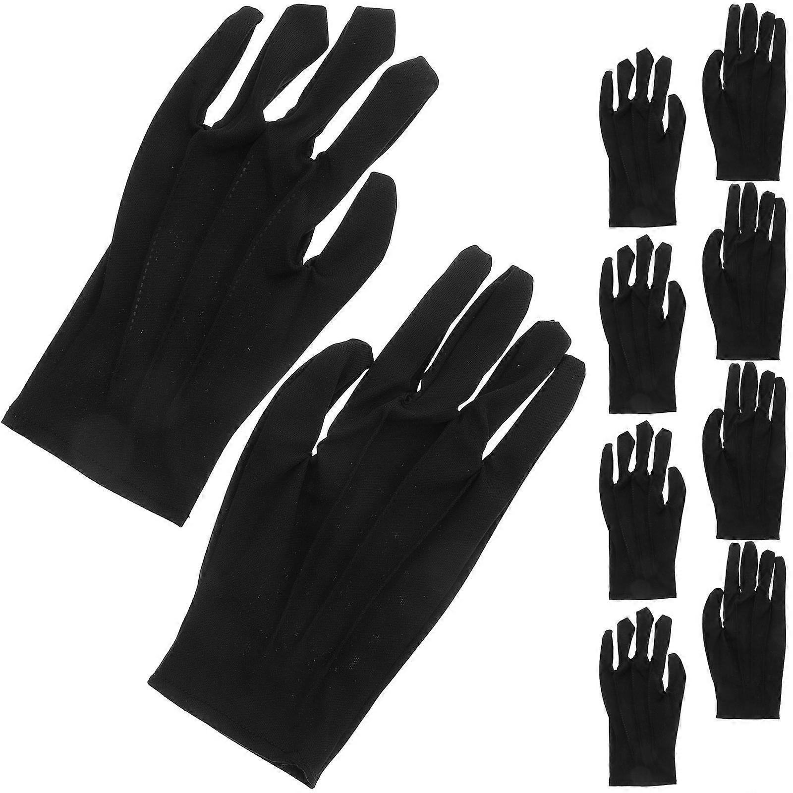 Black Gloves Protective for Jewelry Handling 10Pairs Breathable Polyester Gloves