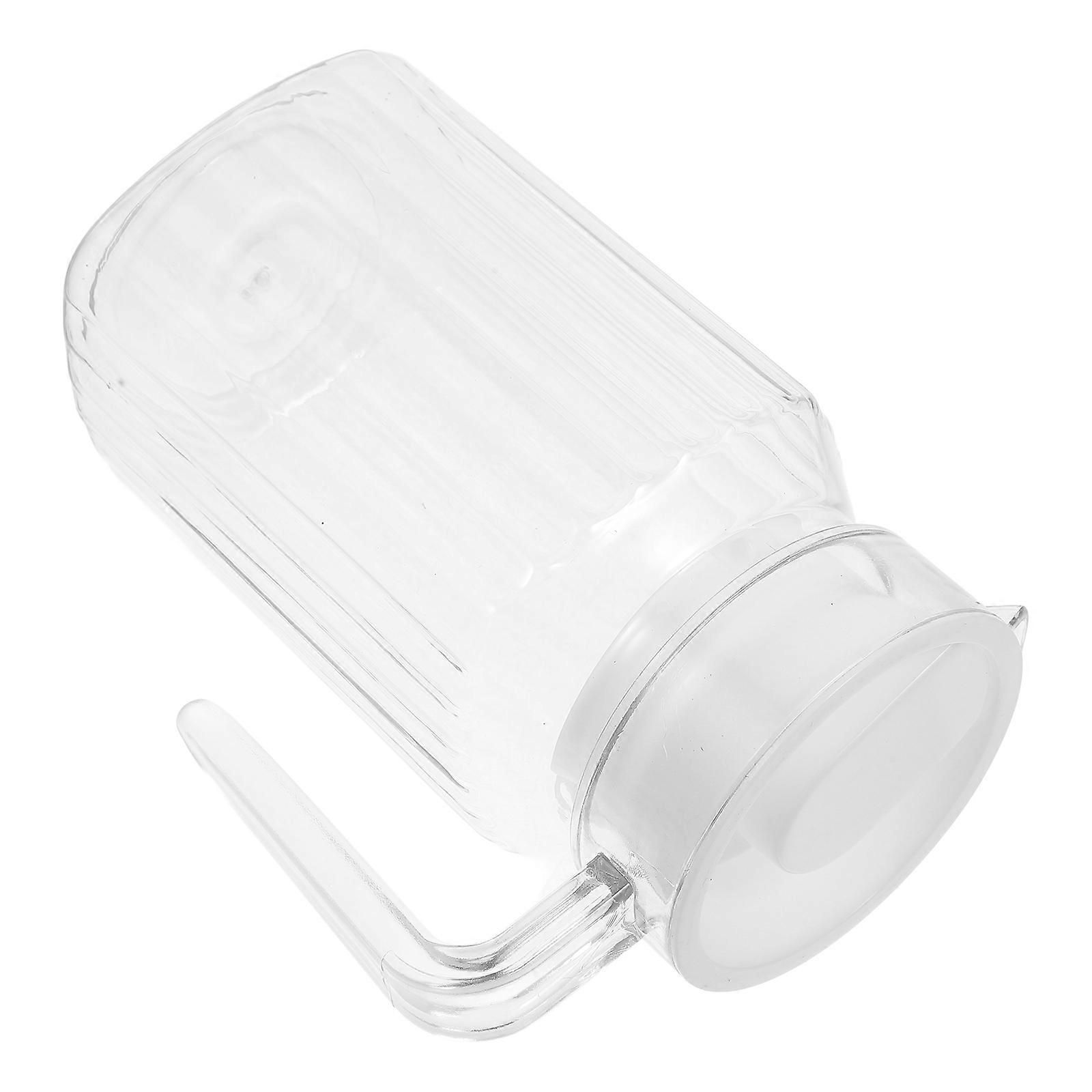 Clear Plastic Pitcher with Lid for Household Users Transparent Pc Material Leakproof Feature 1Set