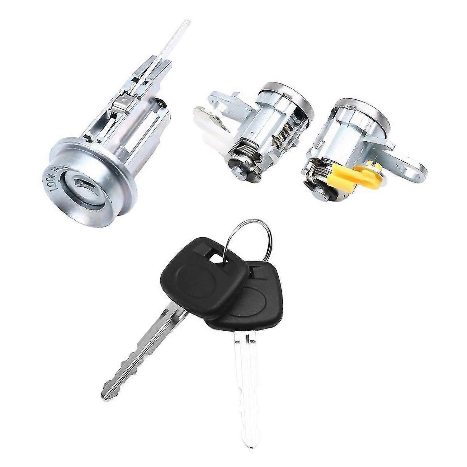 Car Door Lock Key Ignition Lock Cylinder with 2 Keys Set for Toyota