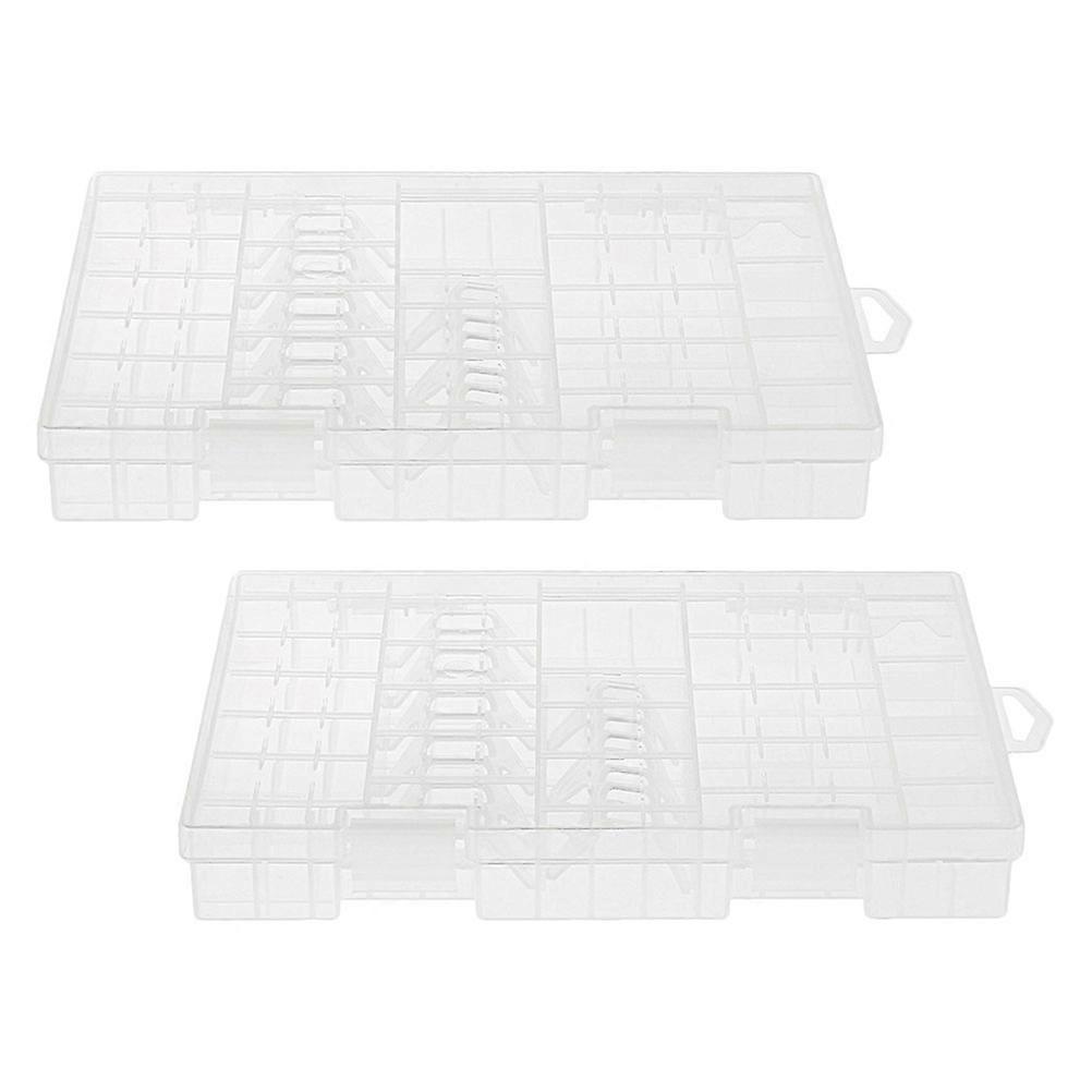 Clear Battery Box Storage Organizer for Battery Protection with 2Pcs Compact Cases
