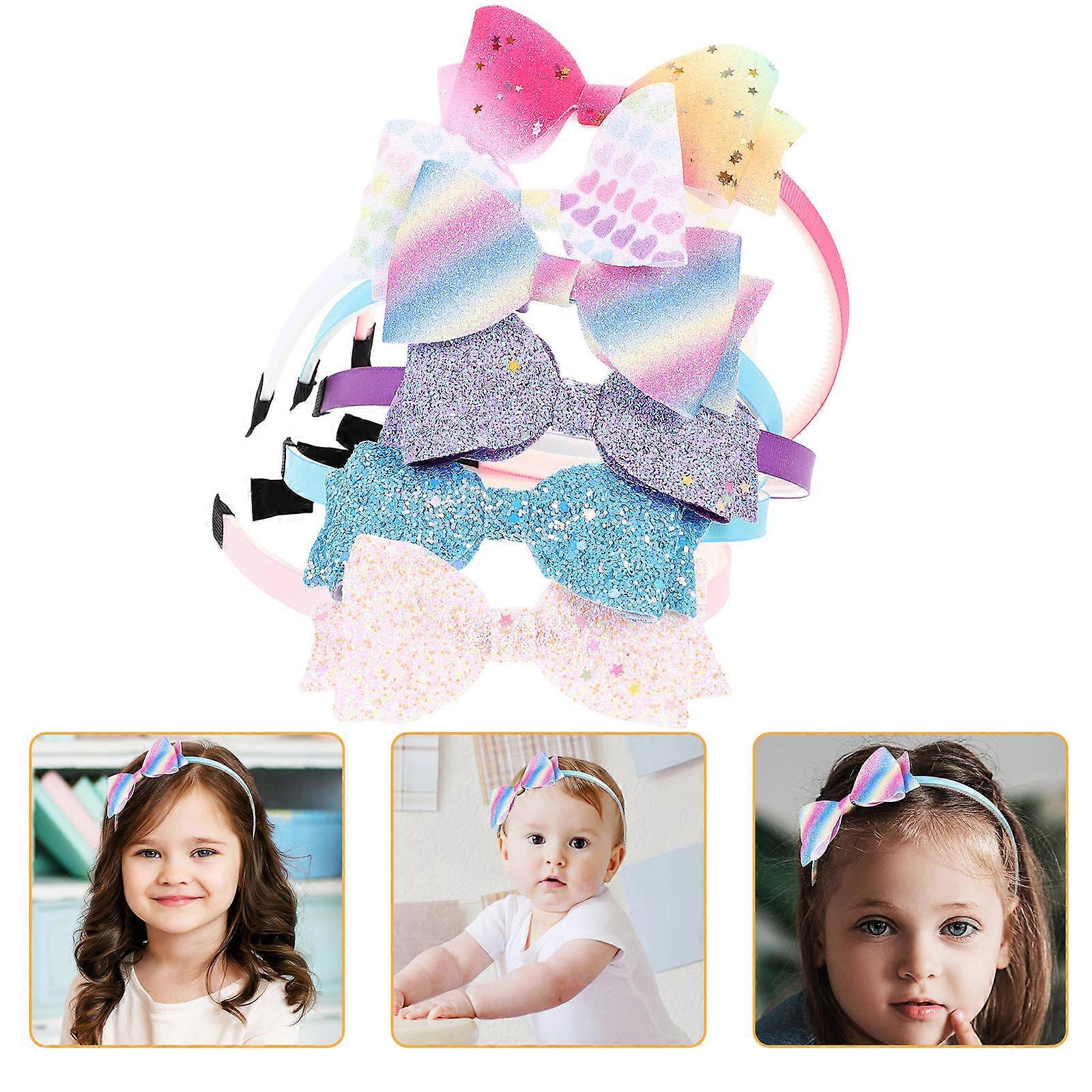 Sequin Bow Hairbands Plastic for Decoration 30Pcs Assorted