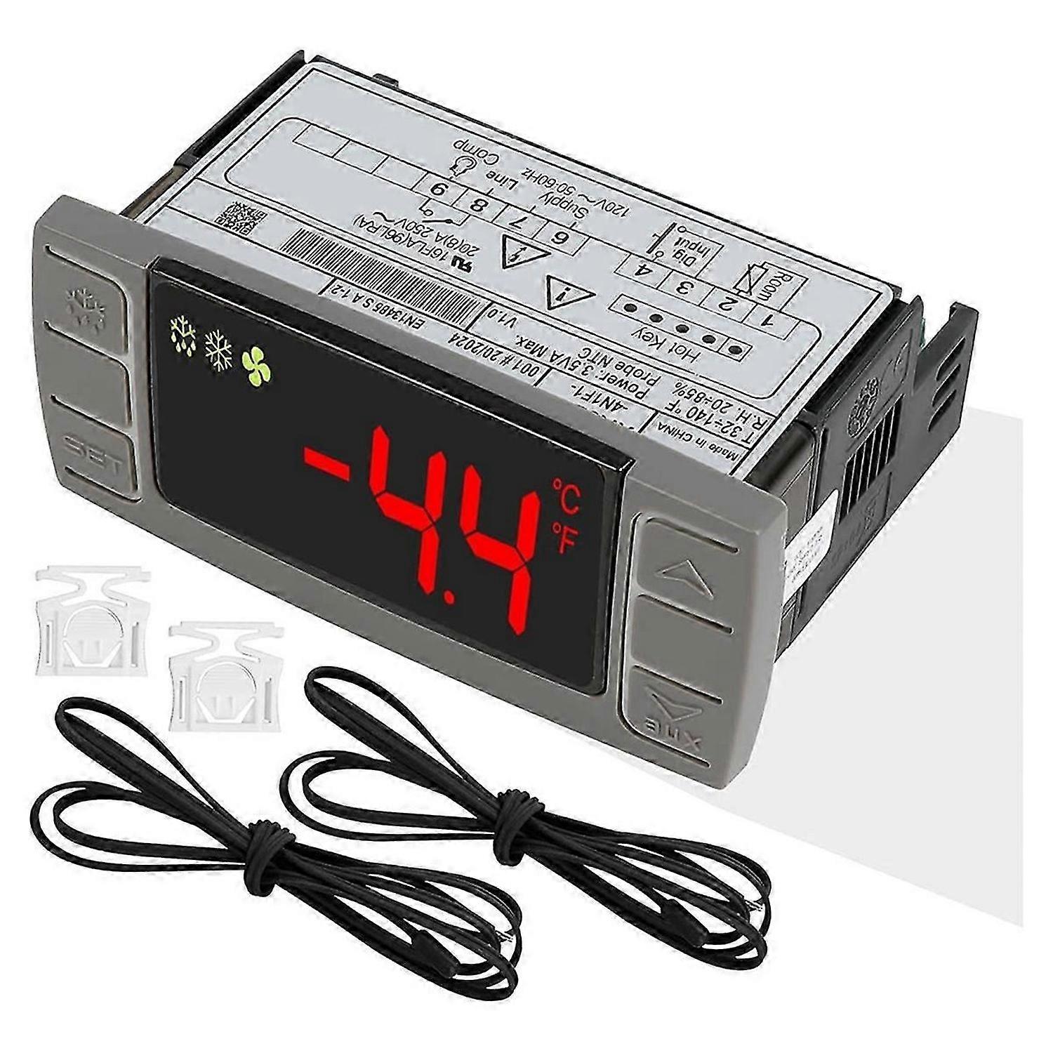 XR02CX-4N1F1 Universal Temperature Controller Replacement for 120V 50-60hz Commercial Refrigerator w