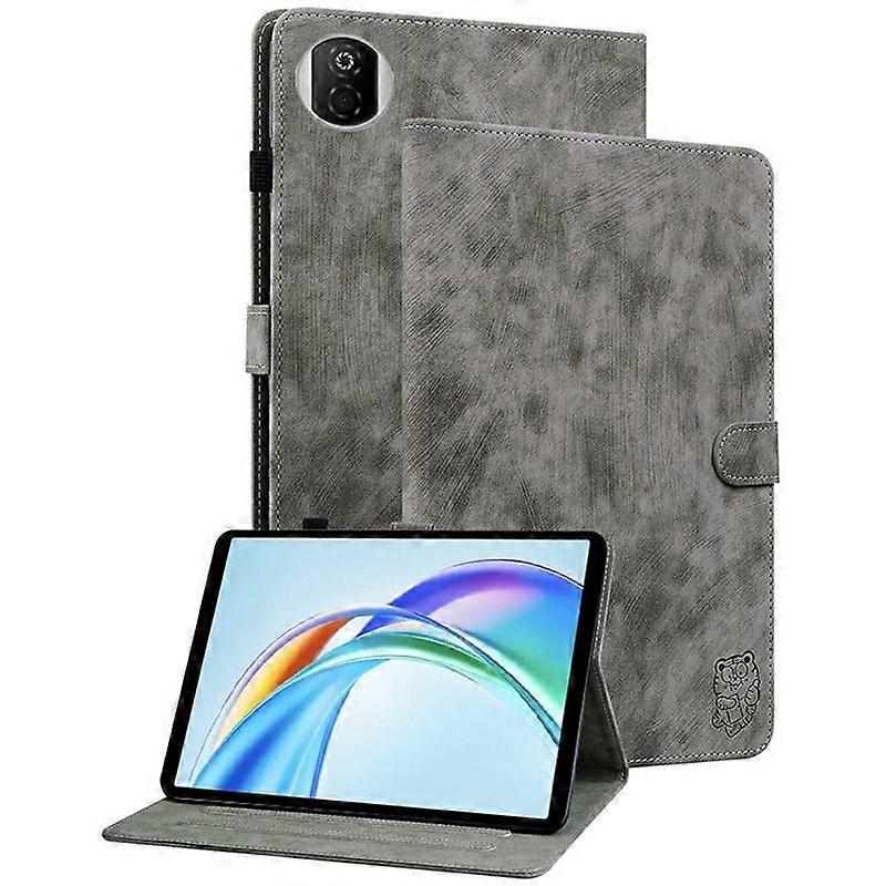 TKdaddy For Honor パッド X7 ケース タイガー インプリント 傷防止 PU レザー タブレット カバー グレー