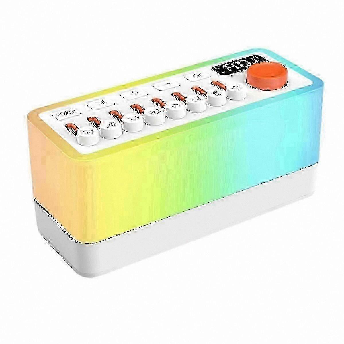 Sleep Sound Machine with 8 Relaxing Audio Options, Portable Bluetooth Speaker, 12-Color Night Light for Adults and Babies