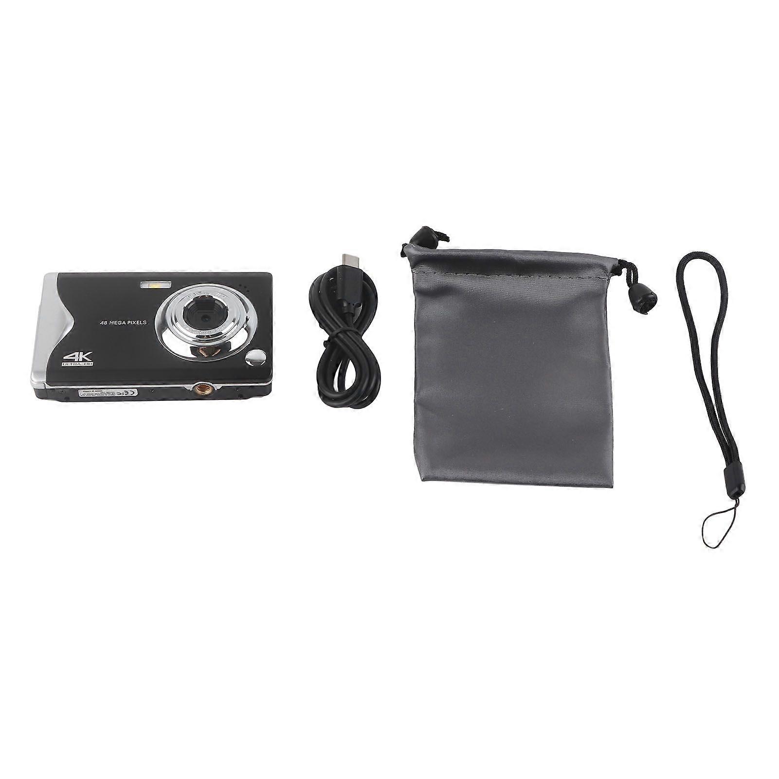 Digital Camera 4K HD Auto Focus 3 Inch Large Screen Lightweight Portable for Students Beginners