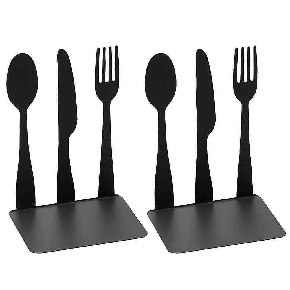 Innovative Cutlery Bookend Metal Fork Spoon Bookends Decorative Book End Home Books Shelf Book Magazine Storage Rack Decoration