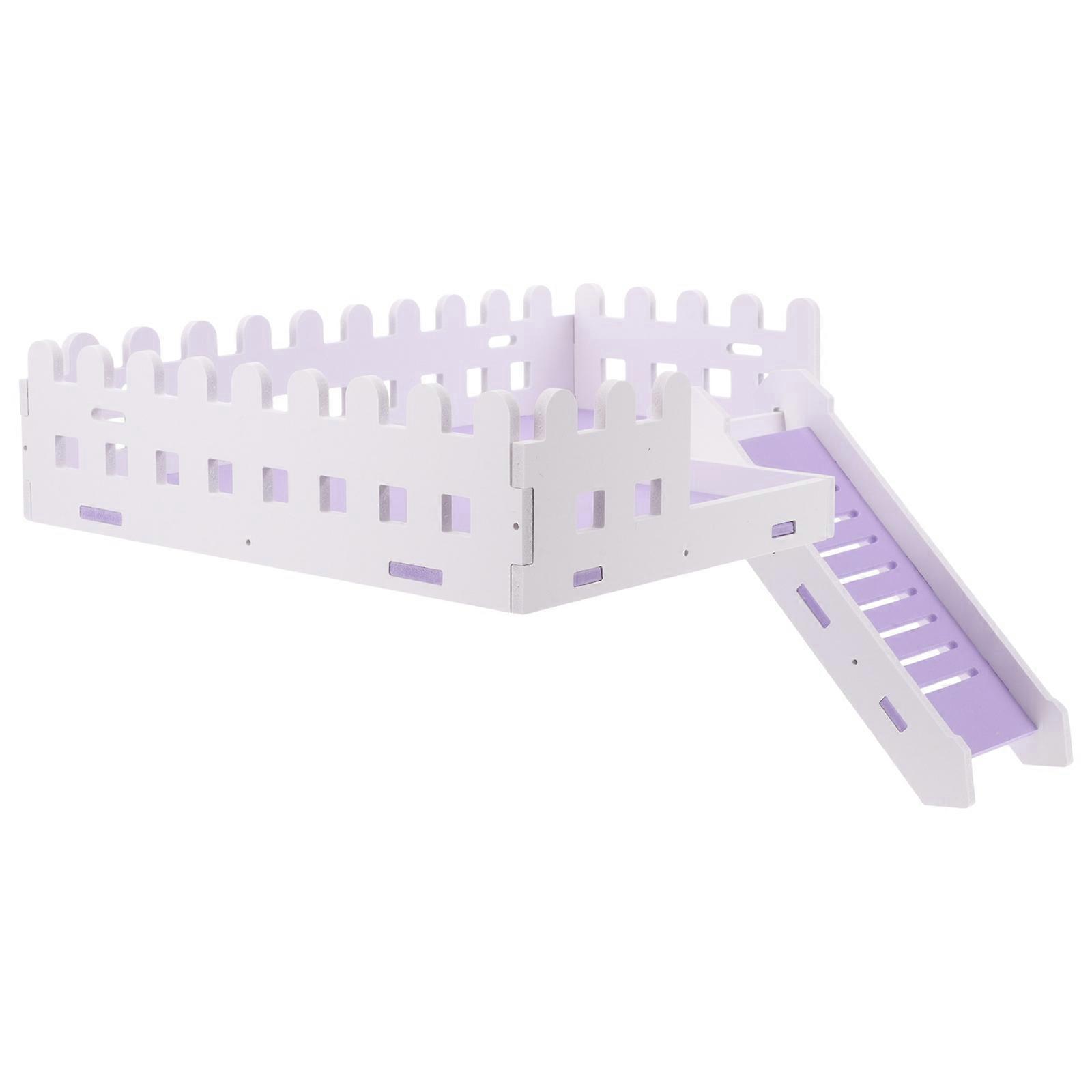 Hamster Cage Platform Toy for Pet Exercise with 4Pcs PVC Climbing Stand