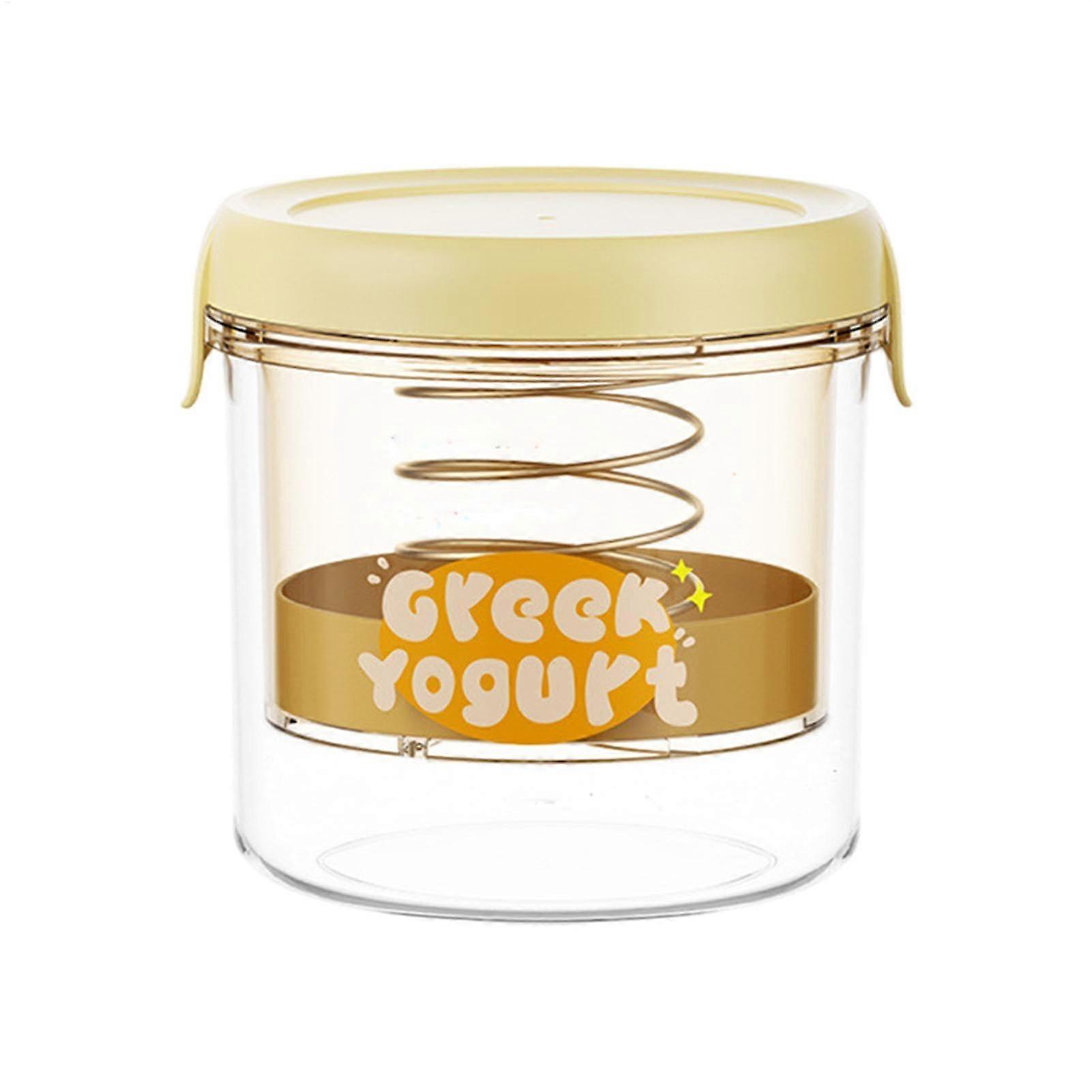 Homemade Yogurt Strainer  Fine Mesh Filter Stainless Steel Springs Yogurt Making Tool For Yogurt Cheese Soy Milk Yellow