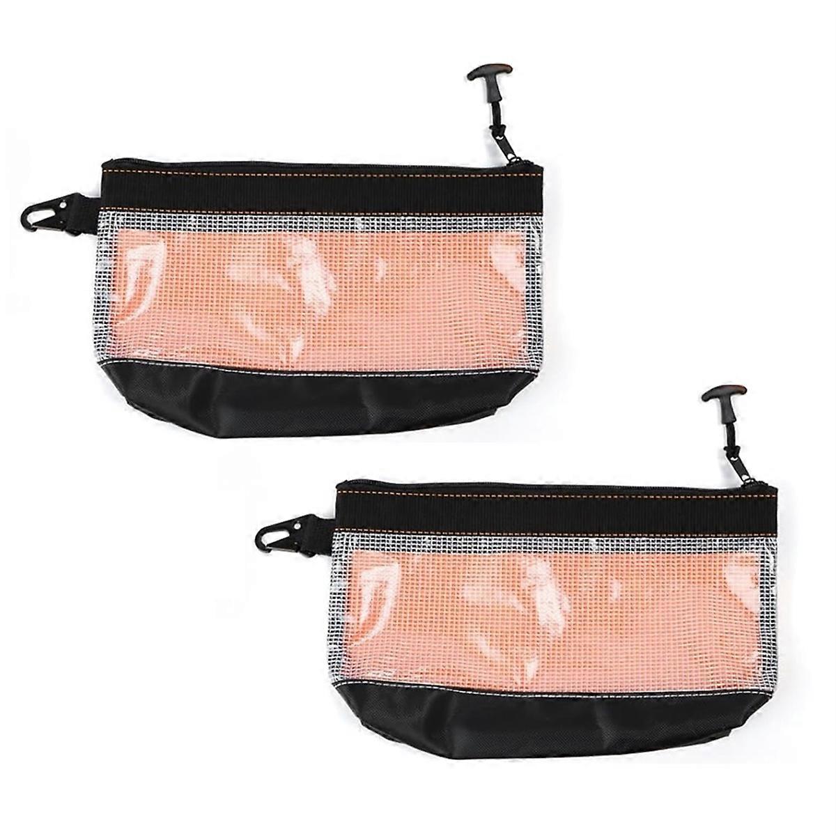 Pack of 2 Small Tool Zipper Pouch, Tool Bag Small for Electricians, Transparent Tool Bag Empty,Porta