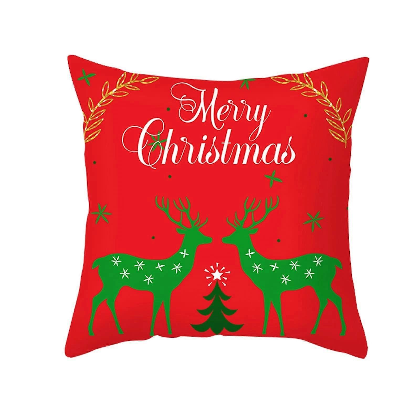 Pillow Protector 45 x 45 cm Polyester Red Green Happy Christmas Orignals