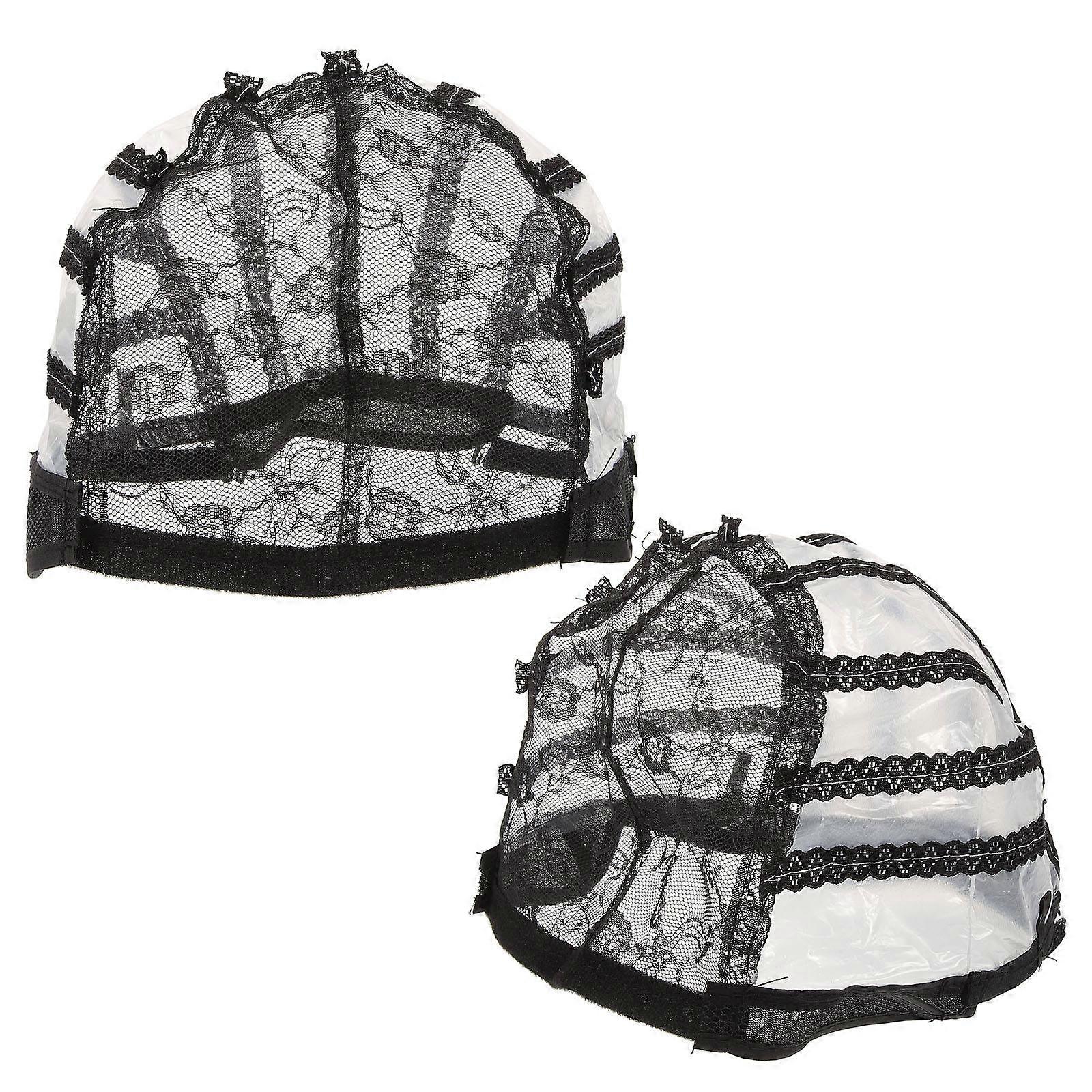 Black Breathable Wig Cap for Hairdressing 4Pcs Set