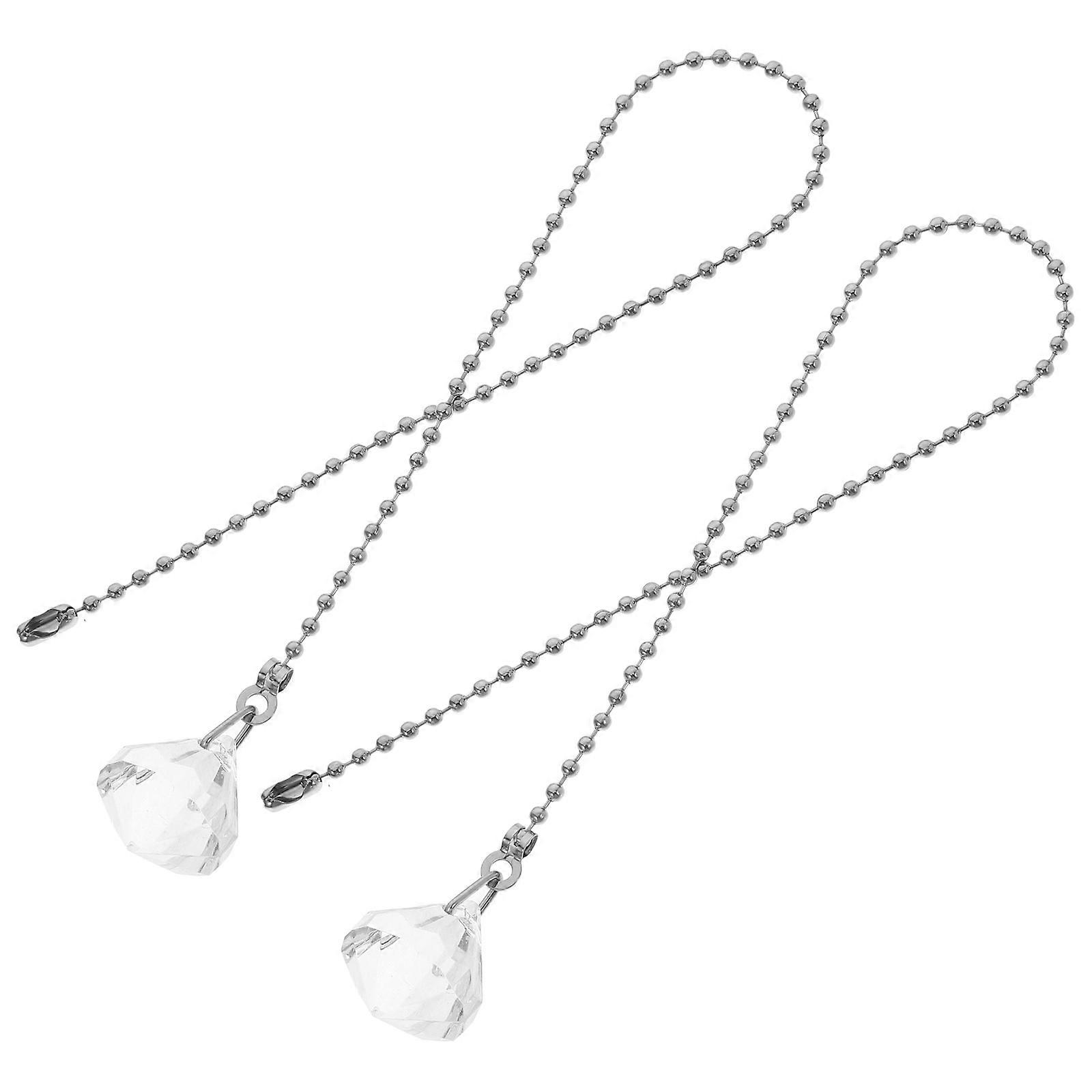 Universal Chain With Crystal Balls Cord Controller 4 Pcs For Ceiling Fan Operation And Lamp Control Easy Grip Design