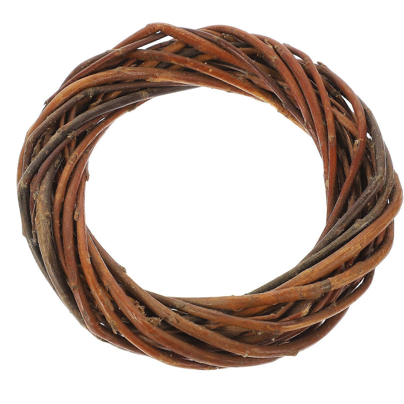 Wicker Wreath 2Pcs Brown DIY Crafting Material Perfect For Festivals And Home Decor Easy Installation